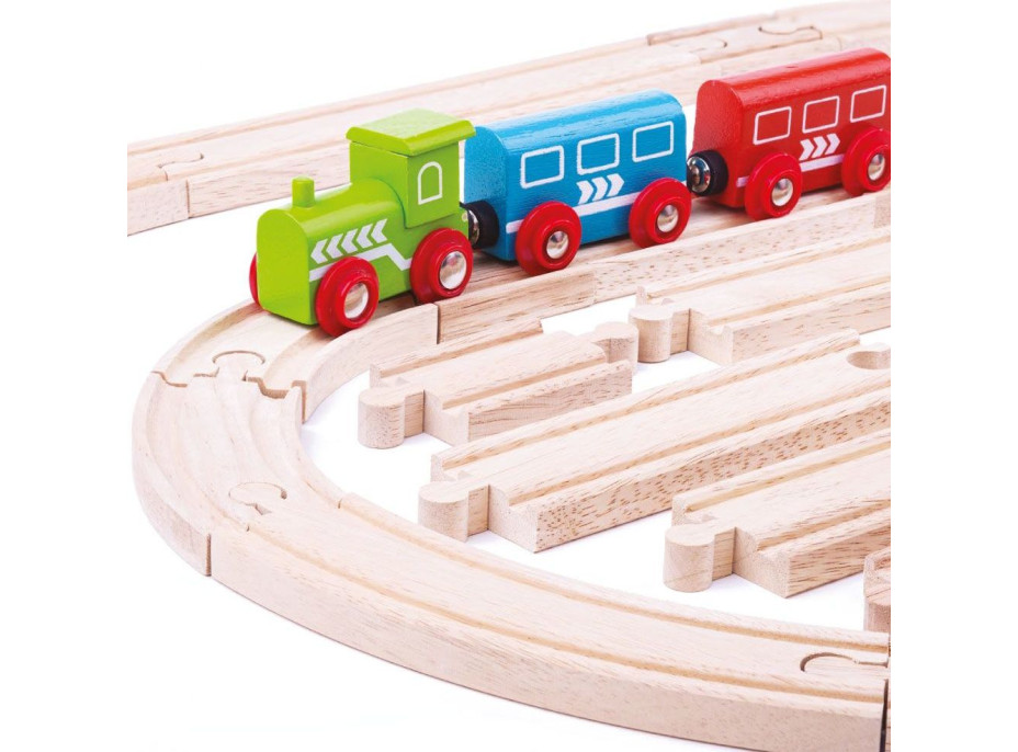 Bigjigs Rail Dřevěné koleje set 24 dílů