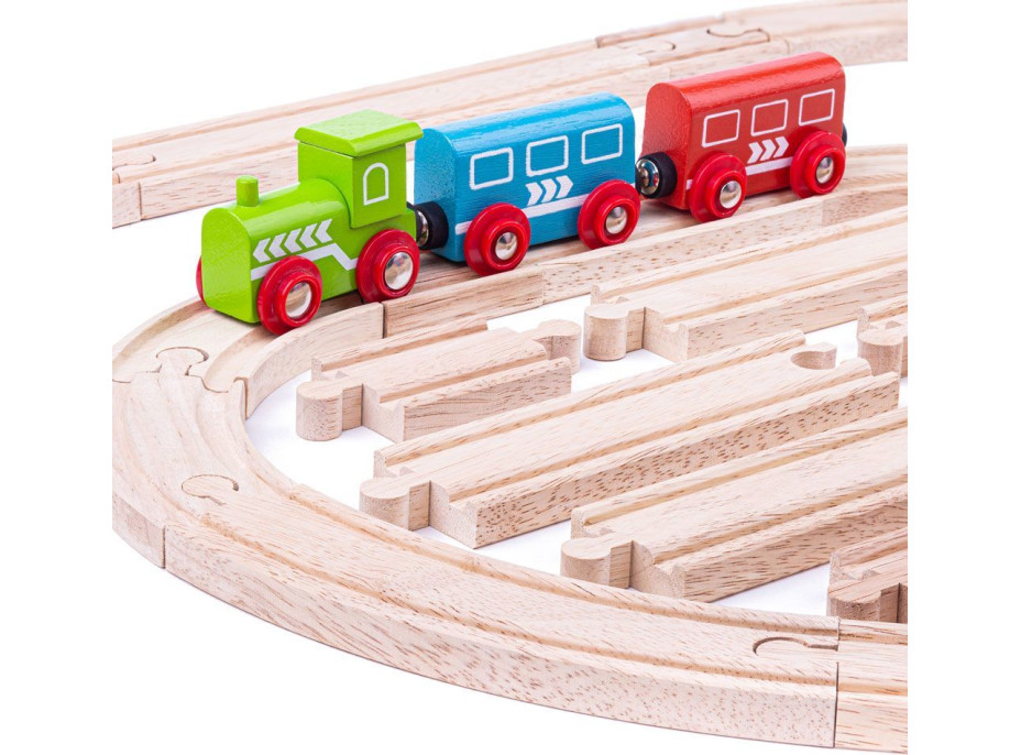 Bigjigs Rail Dřevěné koleje set 24 dílů