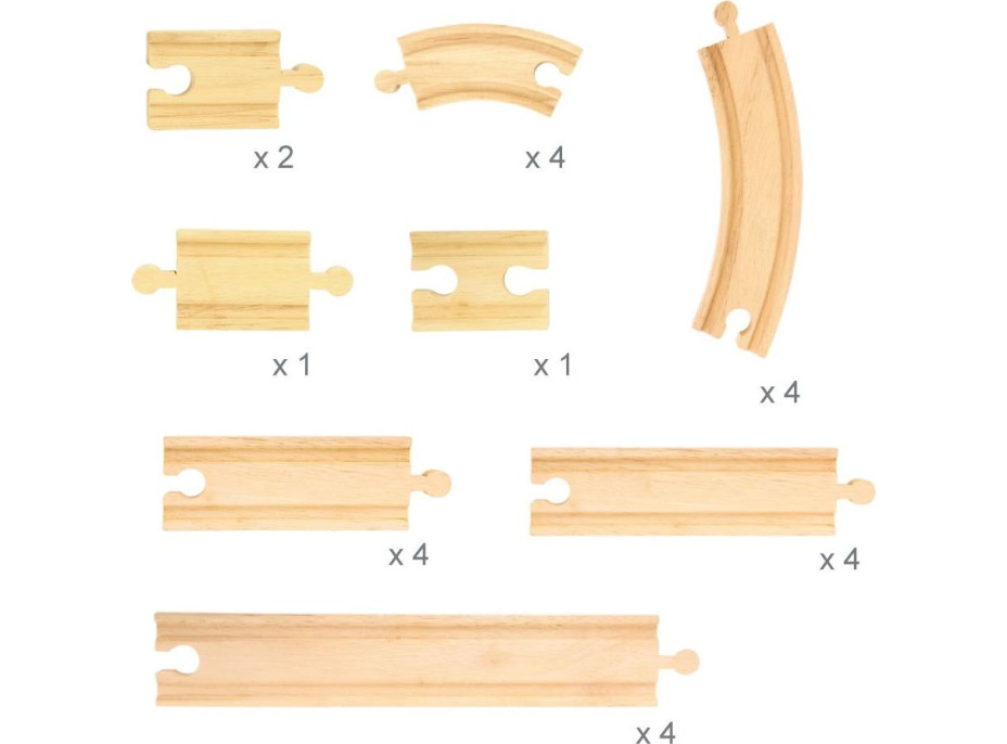 Bigjigs Rail Dřevěné koleje set 24 dílů