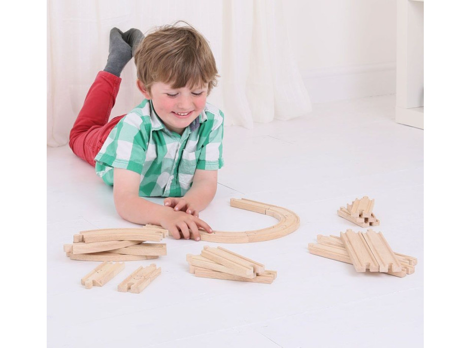 Bigjigs Rail Dřevěné koleje set 24 dílů