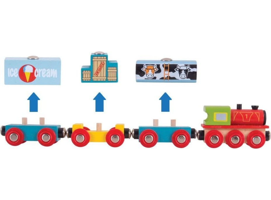 Bigjigs Rail Vlak se zbožím + 3 koleje