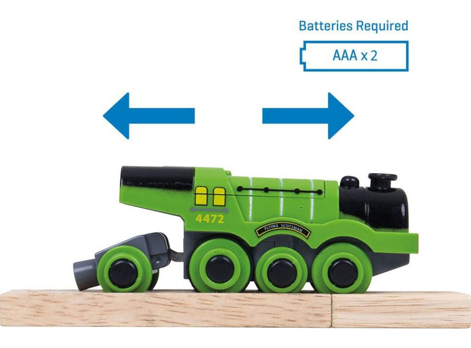 Bigjigs Rail Elektrická lokomotiva Flying Scotsman zelená