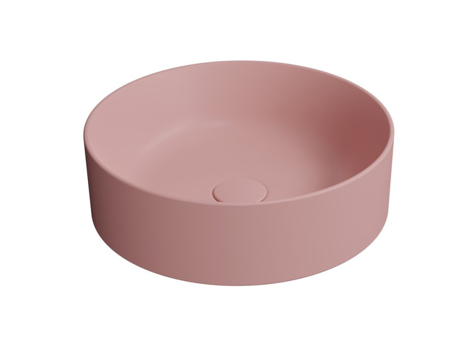 GSI KUBE X keramické umyvadlo na desku, průměr 40cm, blush mat 942624