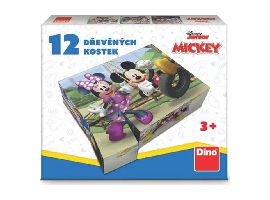 Dino Dřevěné licenční kostky Mickey Mouse – 12 kostek