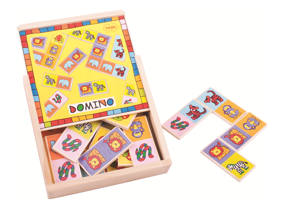 Bigjigs Toys Dřevěné domino se zvířátky