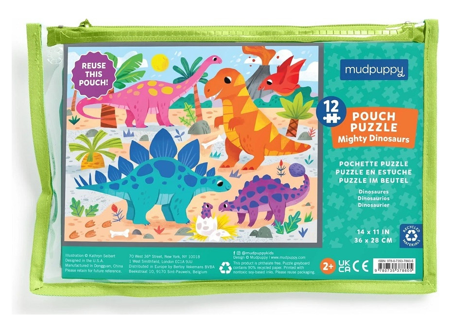 Mudpuppy Puzzle Silní dinosauři 12 dílů