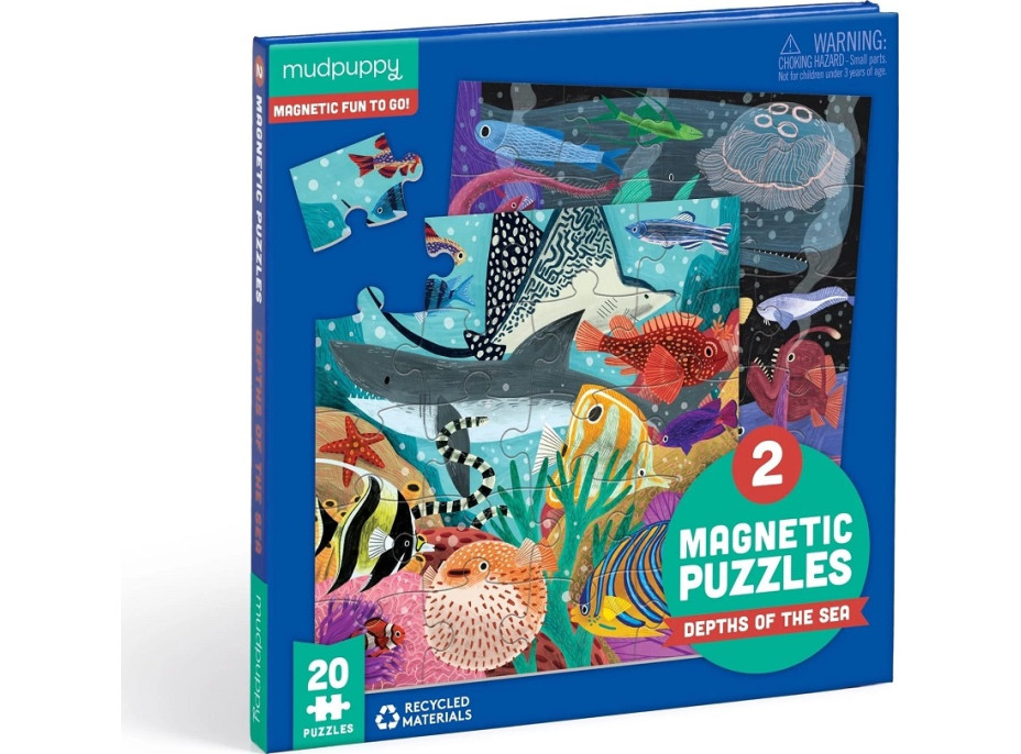 Mudpuppy Magnetické puzzle Hlubiny moří 2x20 dílků