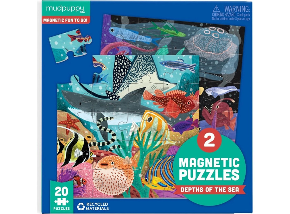 Mudpuppy Magnetické puzzle Hlubiny moří 2x20 dílků