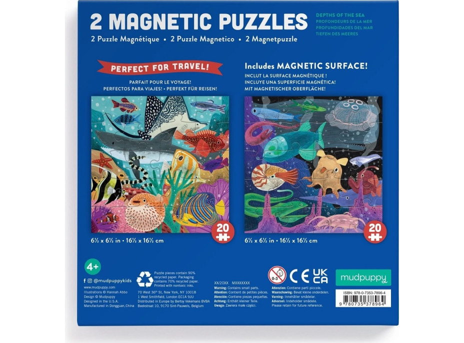 Mudpuppy Magnetické puzzle Hlubiny moří 2x20 dílků