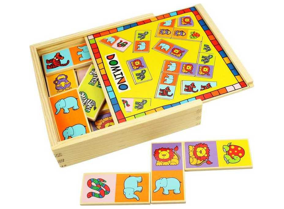 Bigjigs Toys Dřevěné domino se zvířátky