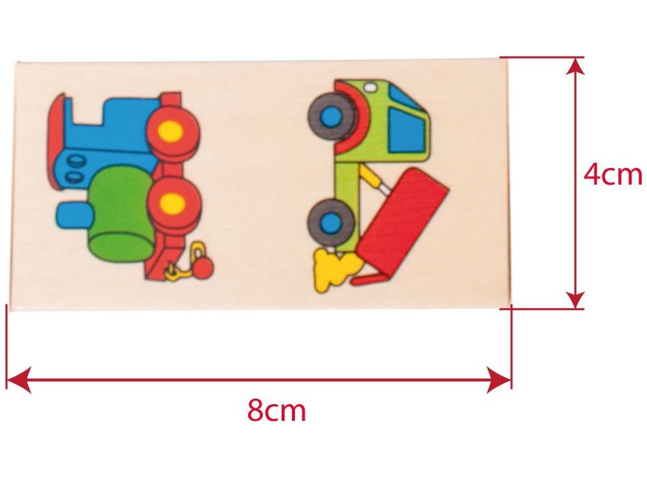 Bigjigs Toys Dřevěné domino dopravní prostředky