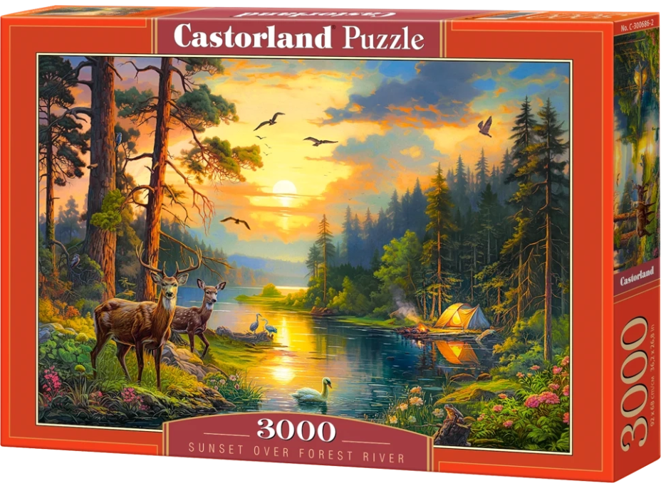 CASTORLAND Puzzle Západ slunce nad řekou 3000 dílků