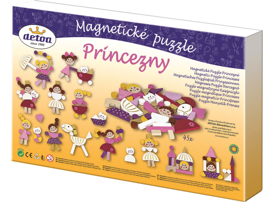 Detoa Magnetické puzzle princezny