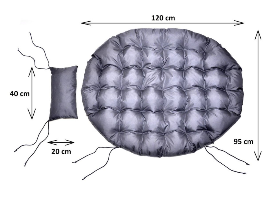 Voděodolný polštář do zahradního houpacího křesla - grafitový