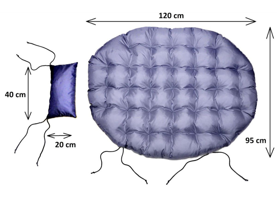 Voděodolný polštář do zahradního houpacího křesla - šedý