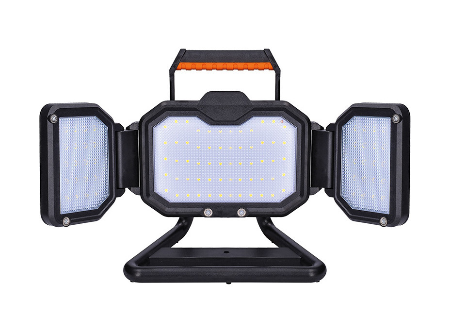 Solight LED reflektor 30W, přenosný, nabíjecí, 3000lm, oranžovo-černý