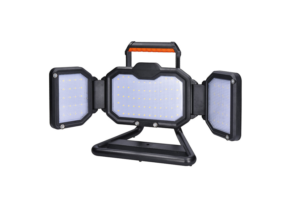 Solight LED reflektor 50W, přenosný, nabíjecí, 5000lm, oranžovo-černý