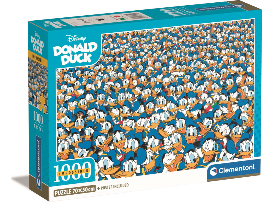 CLEMENTONI Puzzle Impossible: Kačer Donald 1000 dílků