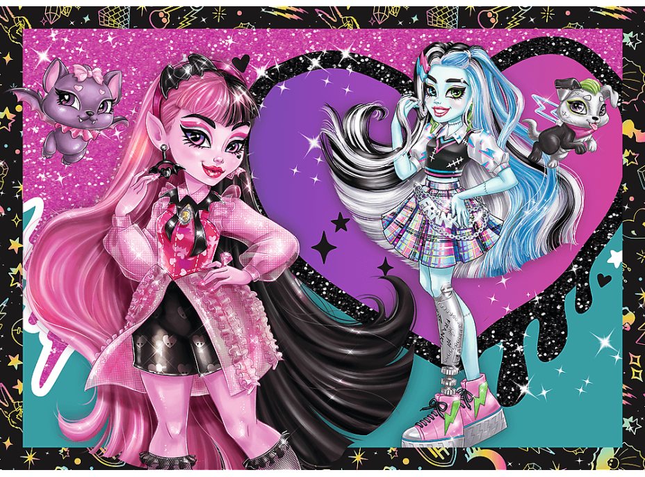 TREFL Puzzle Monster High: Elektrizující den 4v1 (35,48,54,70 dílků)