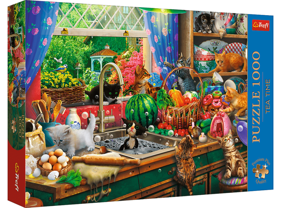 TREFL Puzzle Premium Plus Tea Time: Rozverná koťata1000 dílků