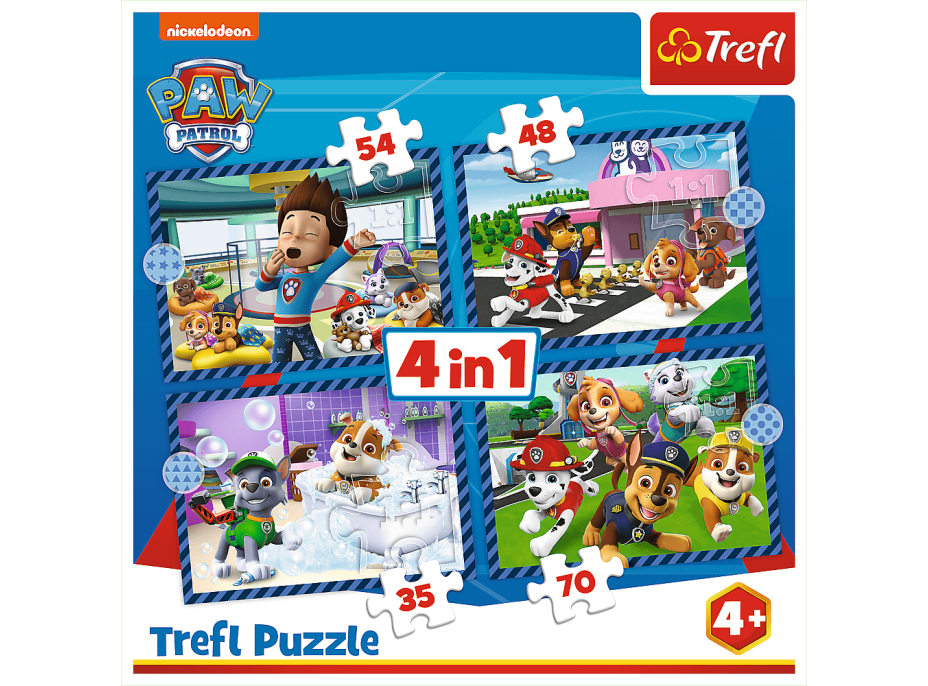 TREFL Puzzle Tlapková patrola: Psí záležitosti 4v1 (35,48,54,70 dílků)