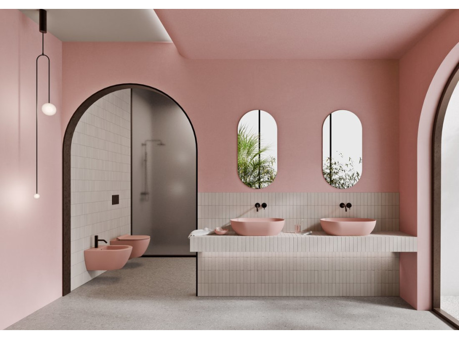 GSI PURA závěsná WC mísa, Swirlflush, 36x55cm, blush dual-mat 881524