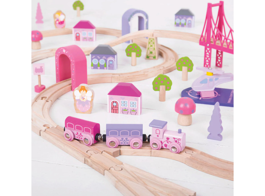 Bigjigs Rail Dřevěná velká vláčkodráha princezny