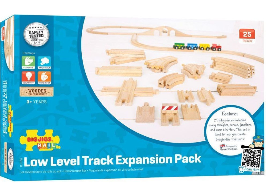 Bigjigs Rail Dřevěné koleje set 25 dílů