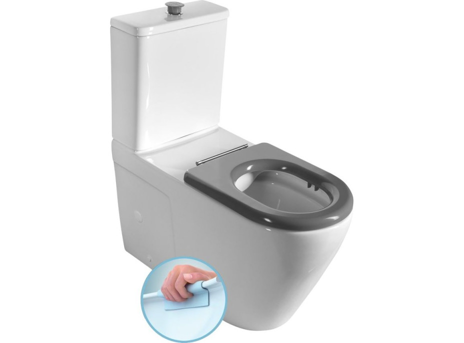 Sapho MEDIC RIMLESS WC kombi mísa s nádržkou, spodní/zadní odpad, bílá MC102