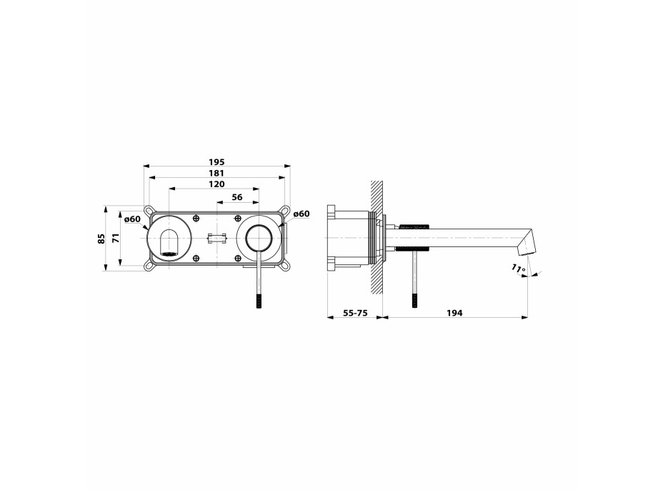 Sapho Koupelnový set VIERA 120, dub alabama / bílá mat KSET-037