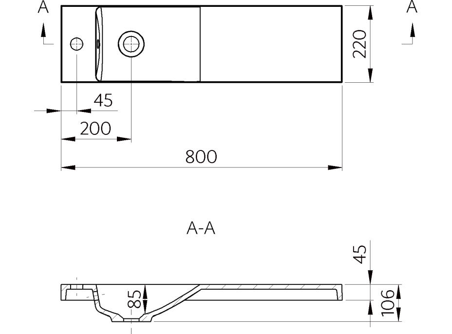 Sapho Koupelnový set LATUS VI 80, dub stříbrný KSET-085