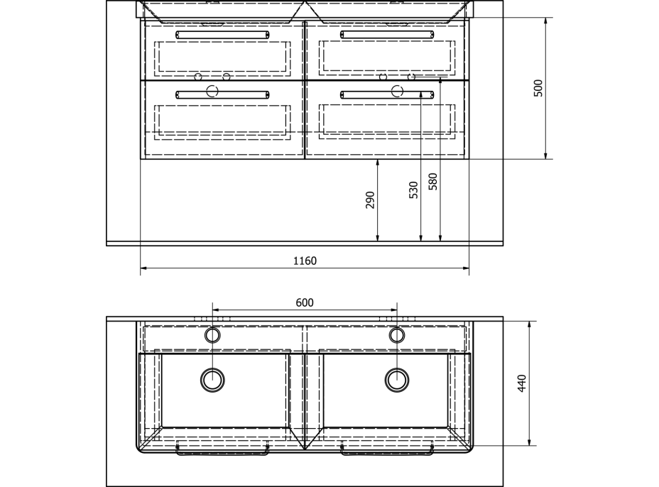 Sapho Koupelnový set THEIA 120, dvojumyvadlo, bílá KSET-011