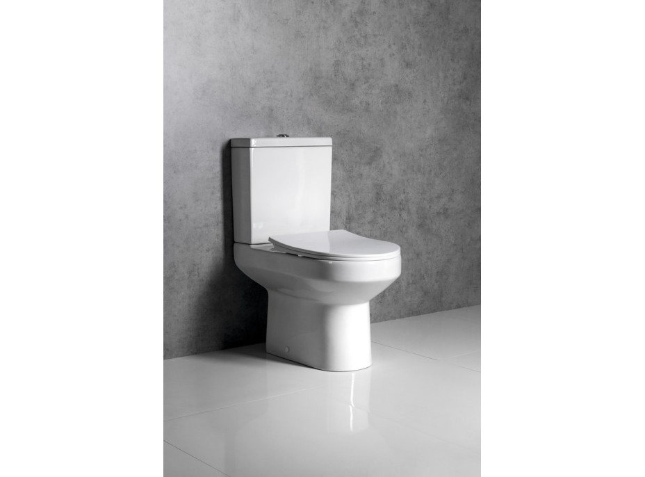 Aqualine VERMET WC kombi mísa, spodní/zadní odpad, bílá VR038