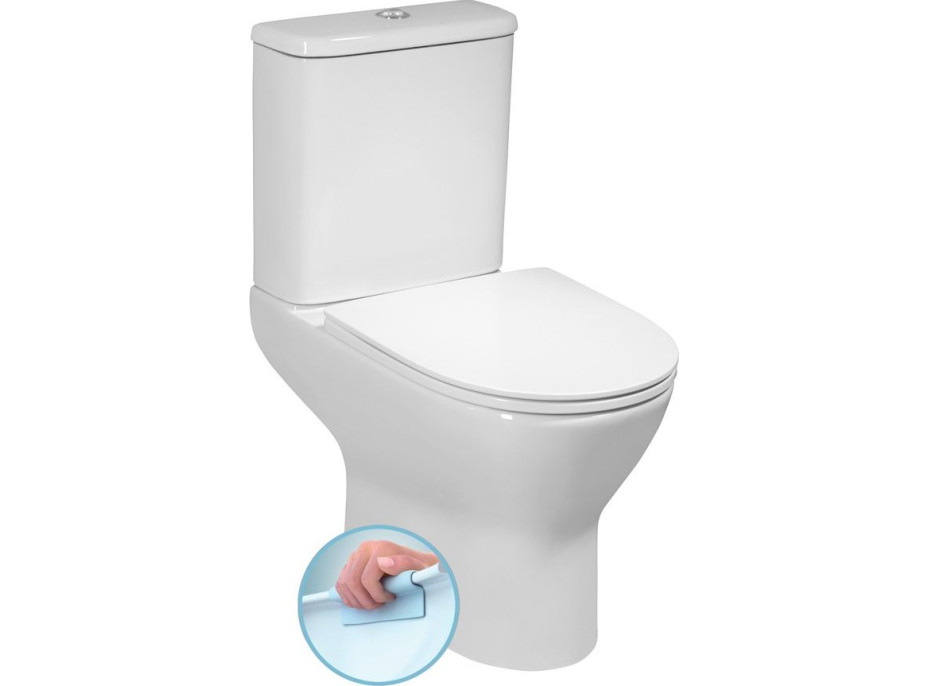 Bruckner DARIO RIMLESS WC kombi mísa s nádržkou, spodní/zadní odpad, bílá 201.431.4