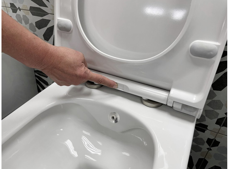 Závěsné WC AVVA CLEANWASH , integr. baterie a bidet. sprška s podomítkovou nádržkou a tlačítkem Schwab, bílá 100315-SET5