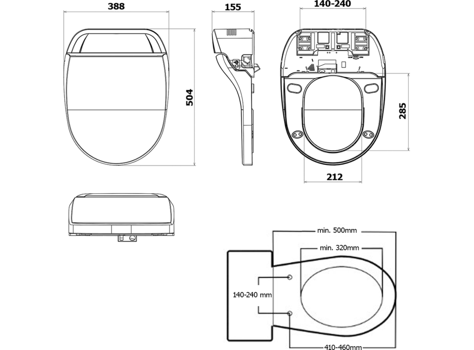 Sapho PURA závěsné WC s elektronickým bidetem USPA LUX UB-6635RU-1