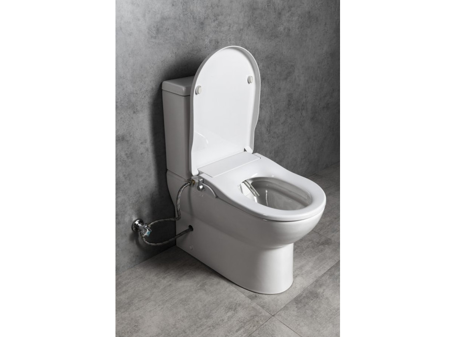 JALTA WC kombi, Rimless, s bidetovým sedátkem CLEAN STAR, spodní/zadní odpad, bílá LB402-1