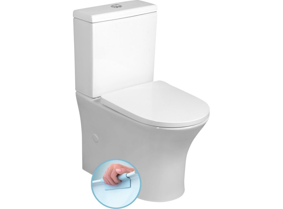 Bruckner LEON RIMLESS WC kombi mísa s nádržkou, spodní/zadní odpad, bílá 201.437.4