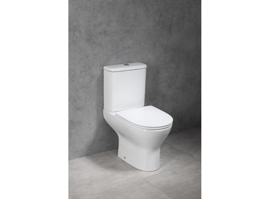 Bruckner DARIO RIMLESS WC kombi mísa s nádržkou, spodní/zadní odpad, bílá 201.431.4