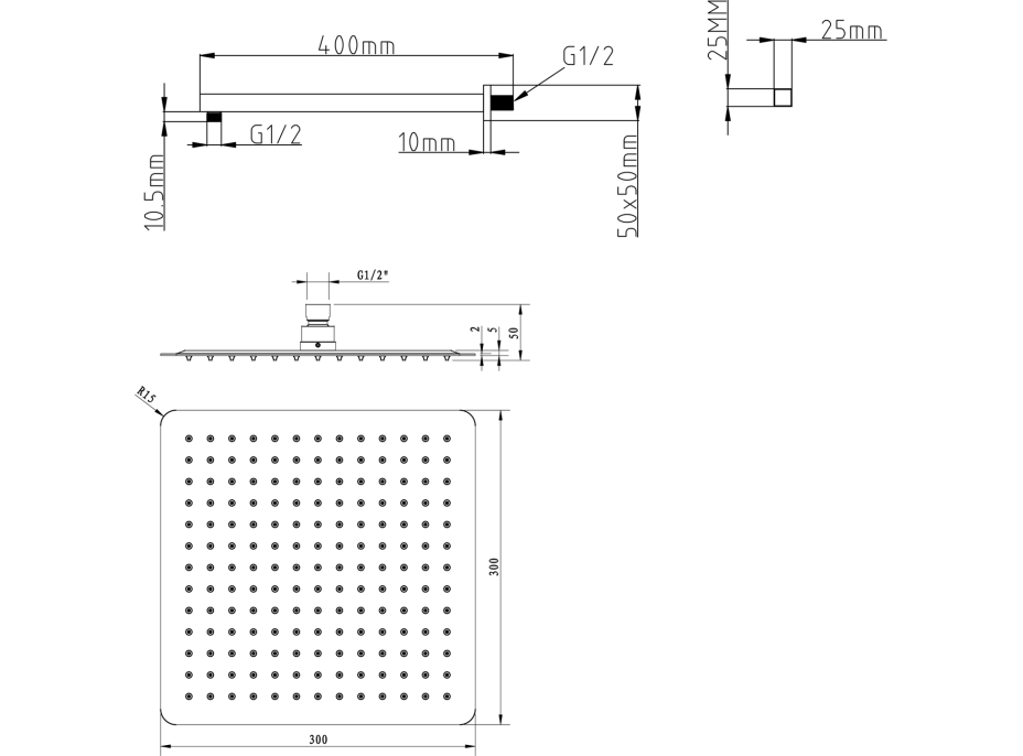 Sapho LATUS podomítkový sprchový set s pákovou baterií, 2 výstupy, černá mat 1102-42B-01