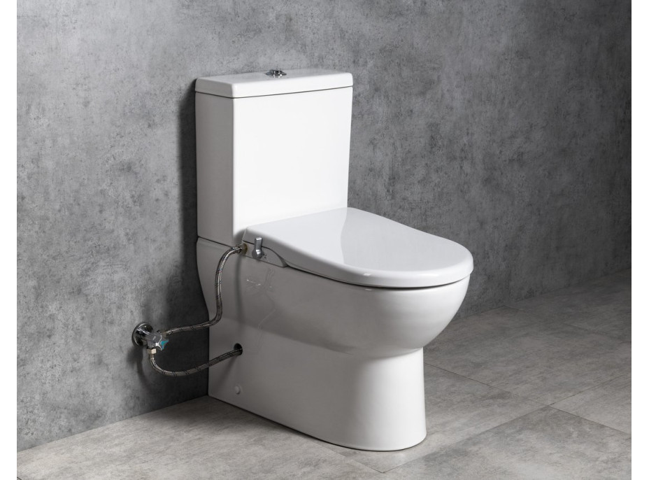 JALTA WC kombi, Rimless, s bidetovým sedátkem CLEAN STAR, spodní/zadní odpad, bílá LB402-1