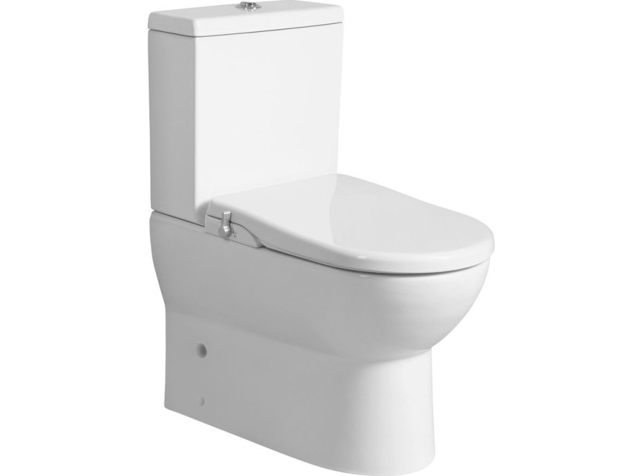 JALTA WC kombi, Rimless, s bidetovým sedátkem CLEAN STAR, spodní/zadní odpad, bílá LB402-1