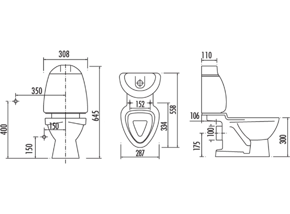 CREAVIT KID WC kombi dětské, zadní odpad, dekor CK311.400.0F