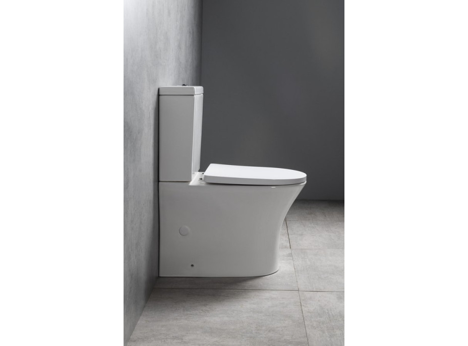 Bruckner LEON RIMLESS WC kombi mísa s nádržkou, spodní/zadní odpad, bílá 201.437.4