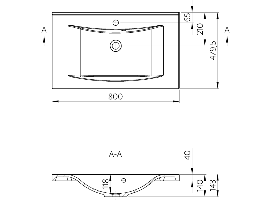 Sapho Koupelnový set WAVE 80, bílá KSET-047