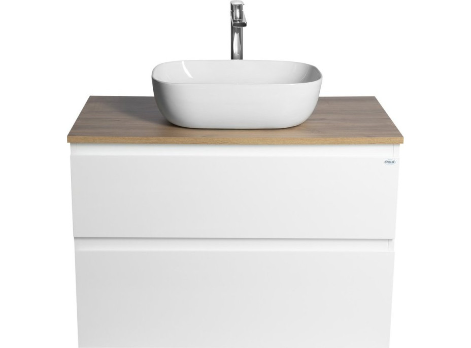 Aqualine ALTAIR skříňka s deskou 87, 5 cm, bílá/dub emporio AI290-02