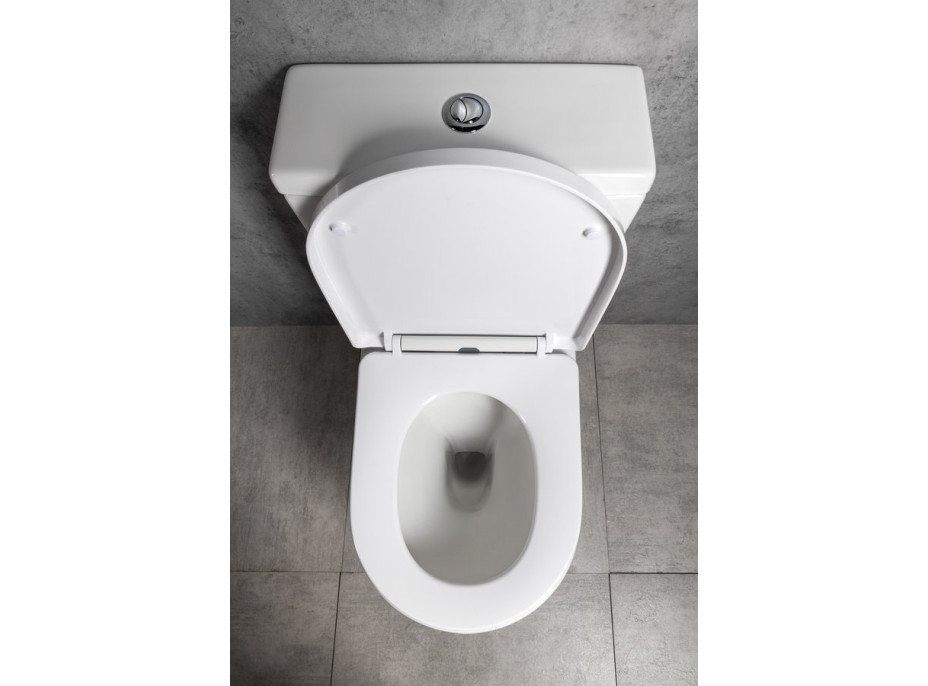 Bruckner LEON RIMLESS WC kombi mísa s nádržkou, spodní/zadní odpad, bílá 201.437.4