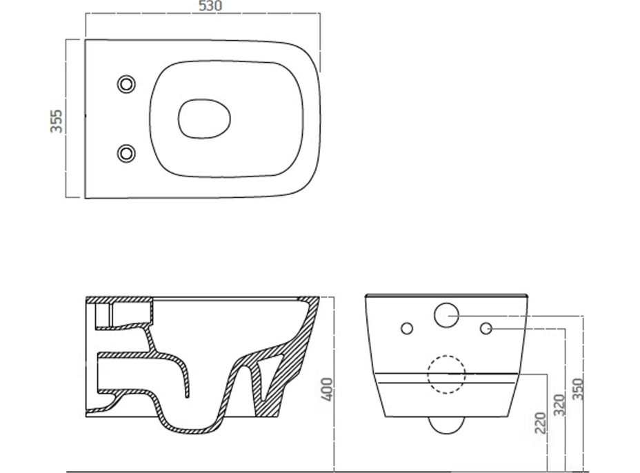 Závěsné WC BELLO Rimless s podomítkovou nádržkou a tlačítkem Schwab, bílá 100214-SET5