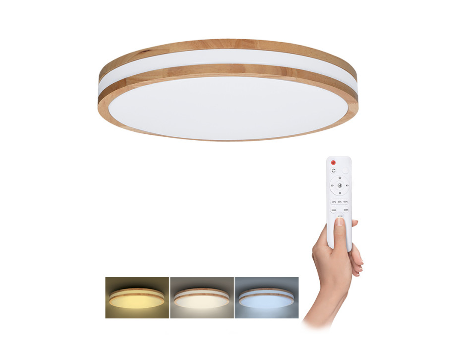 Solight LED osvětlení s dálkovým ovladačem Woody, 60W, 4200lm, 50cm, změna chromatičnosti, stmívatelné