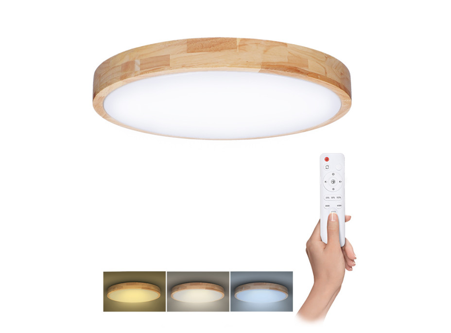 Solight LED osvětlení s dálkovým ovladačem Solid Oak, 48W, 3360lm, 39cm, změna chromatičnosti, stmívatelné